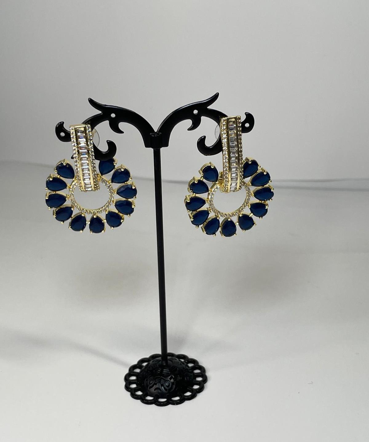 Navy blue Halo Earrings - Image 2