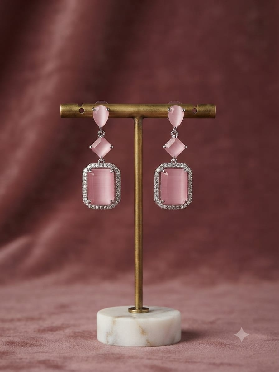 Soft pink doublet earrings - Image 2