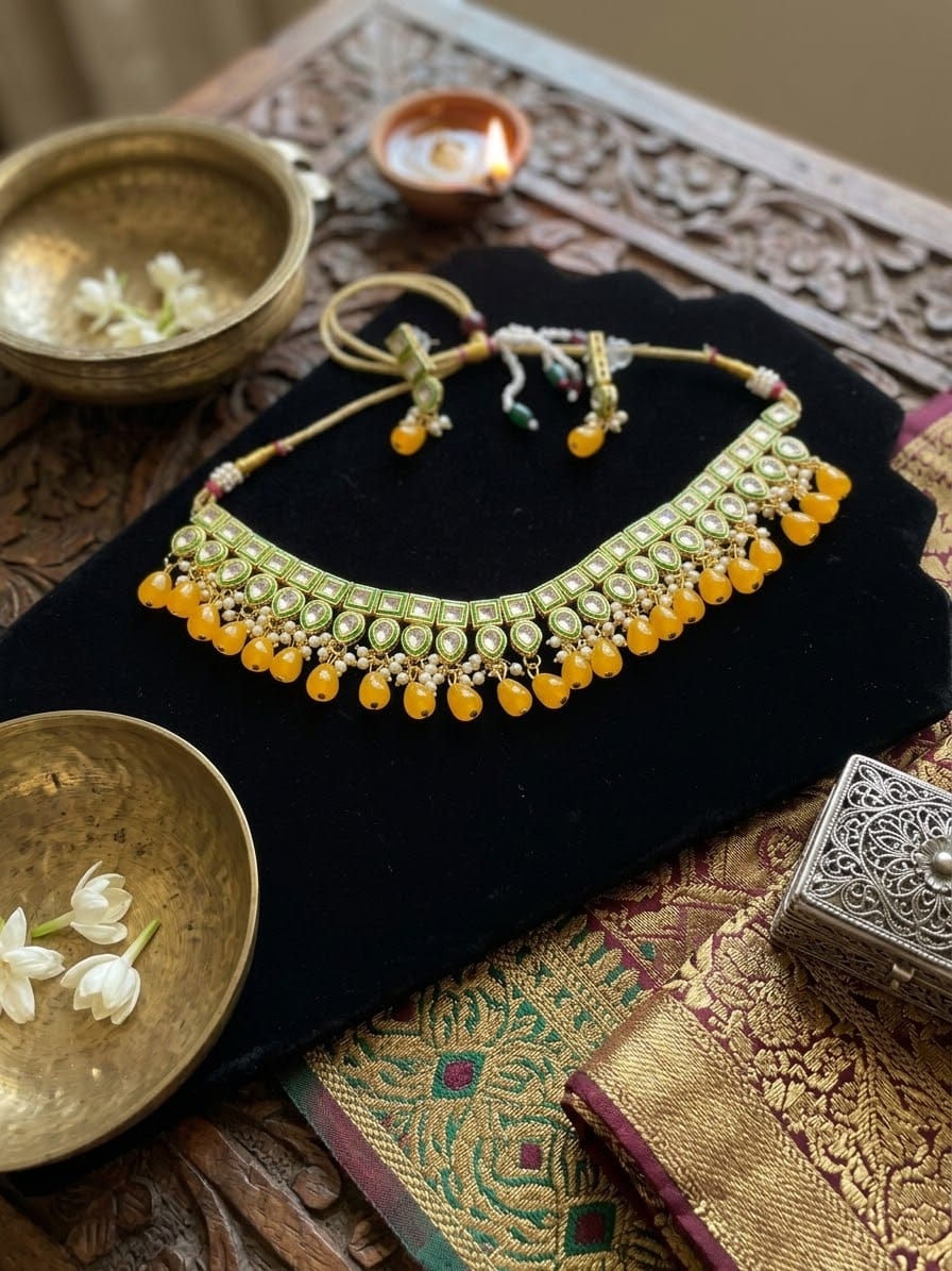 Yellow Statement Choker. - Image 2