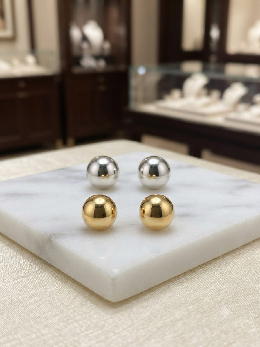Gold and silver tone ball stud - Image 2