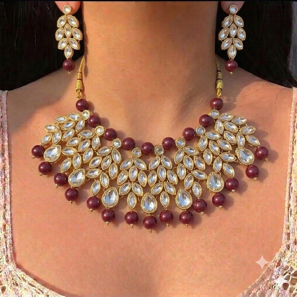 Maroon Choker Set