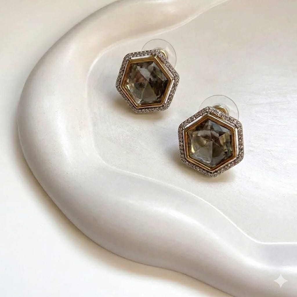 Uncut kundan Stud