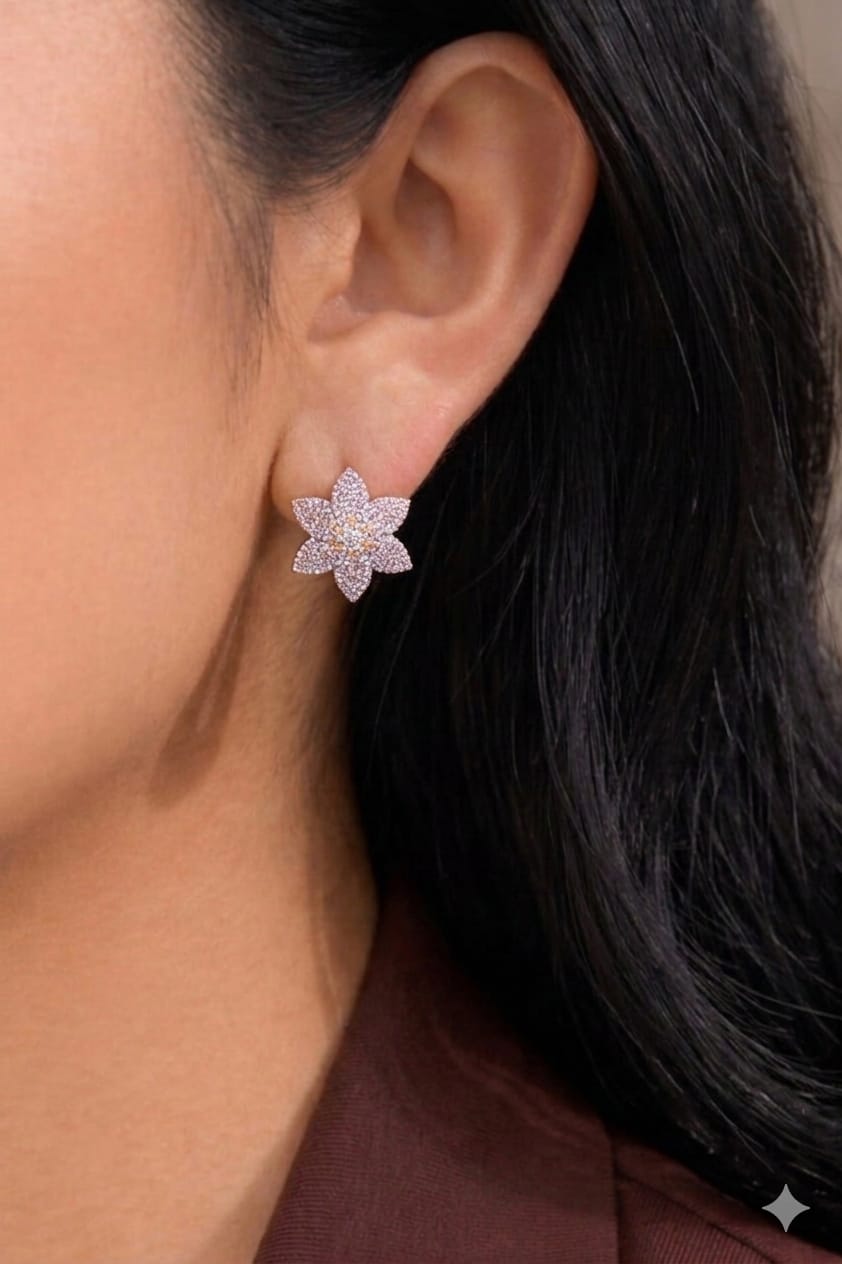 Floral invisible victorian stud