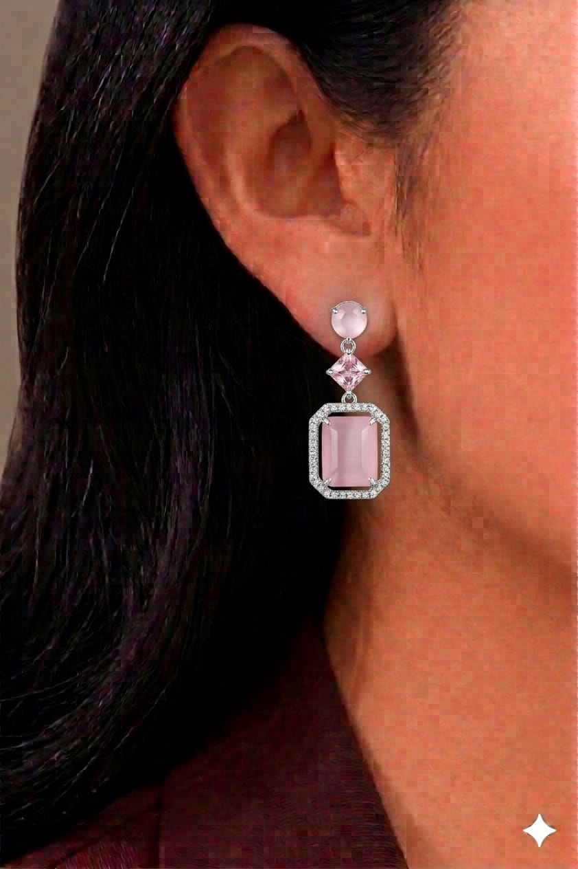 Soft pink doublet earrings