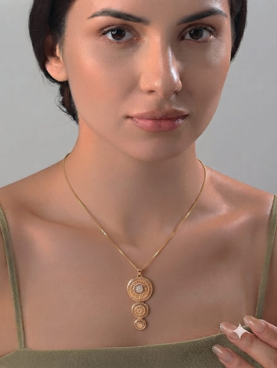 Triple Tiered Medallion Necklace