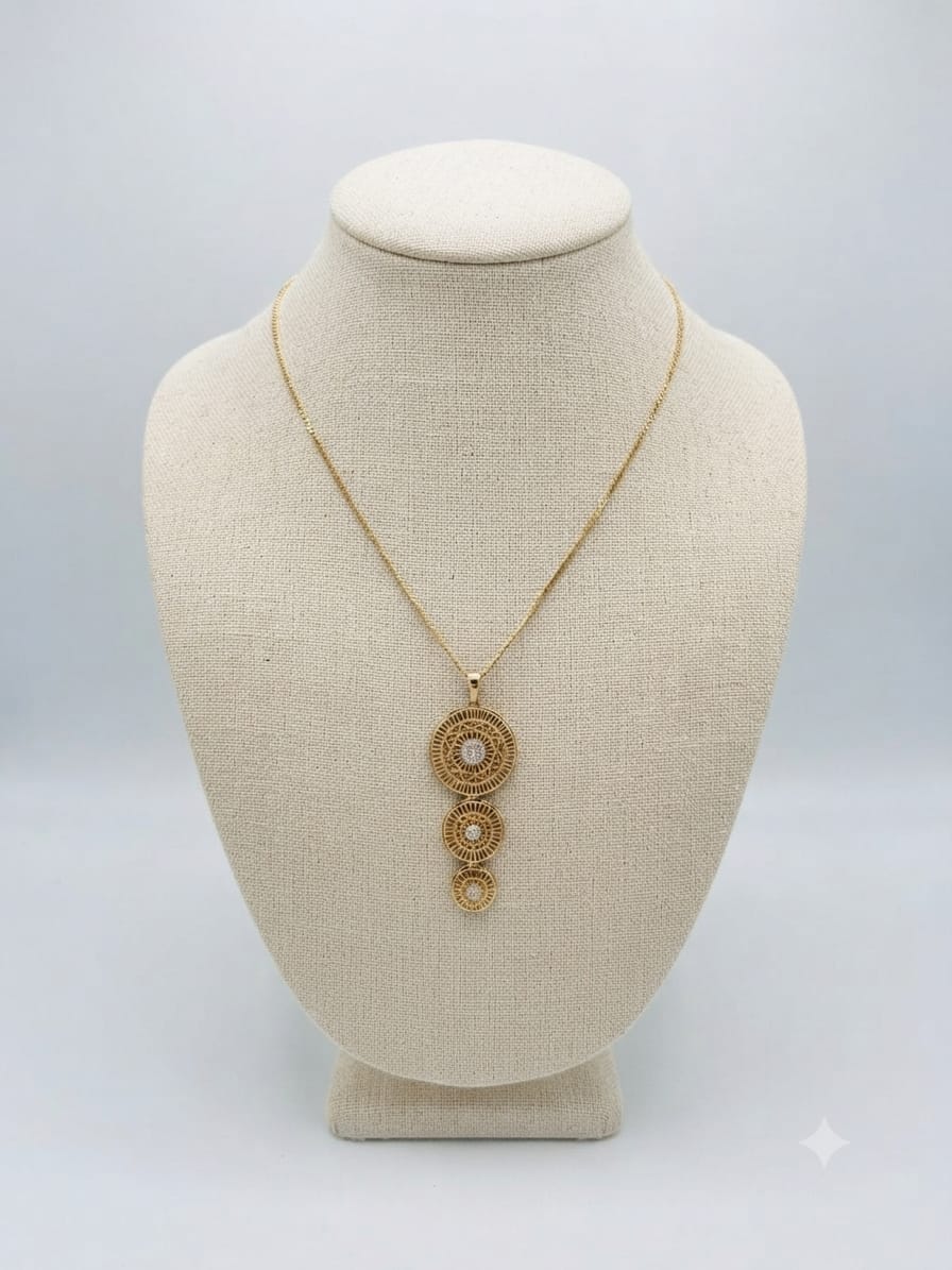 Triple Tiered Medallion Necklace - Image 2