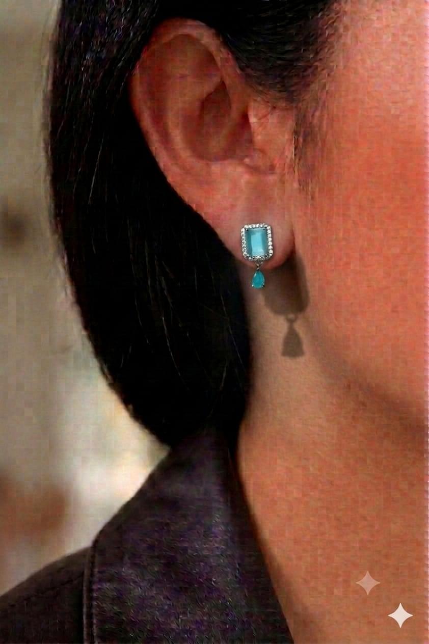 Doublet stone earring#118