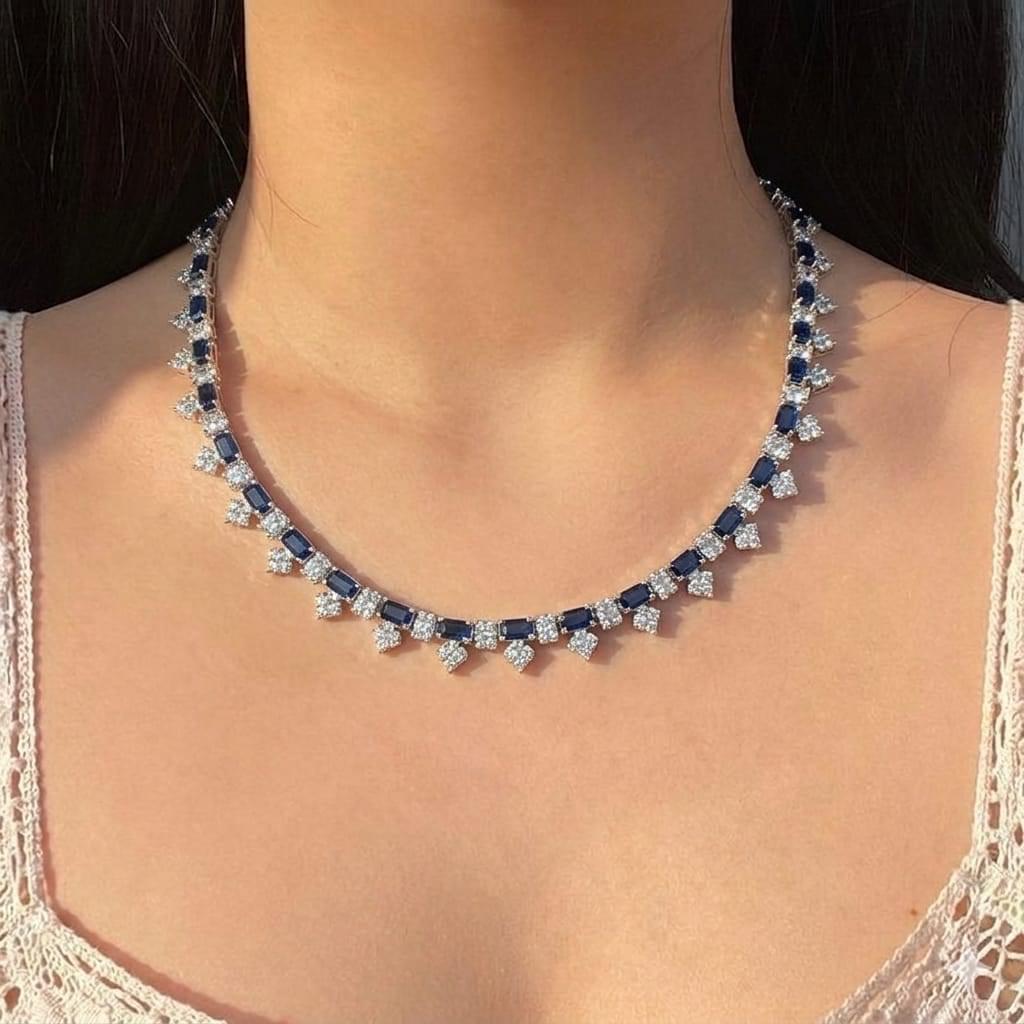Doublet necklace with AD stone