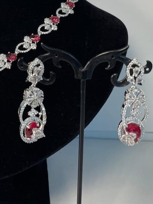 Red doublet necklace with AD stone - Image 3