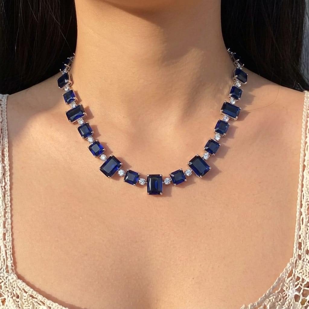 Doublet stone necklace set
