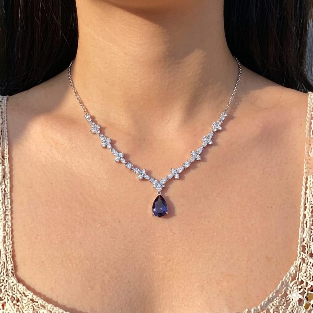 Purple doublet with AD stone necklace