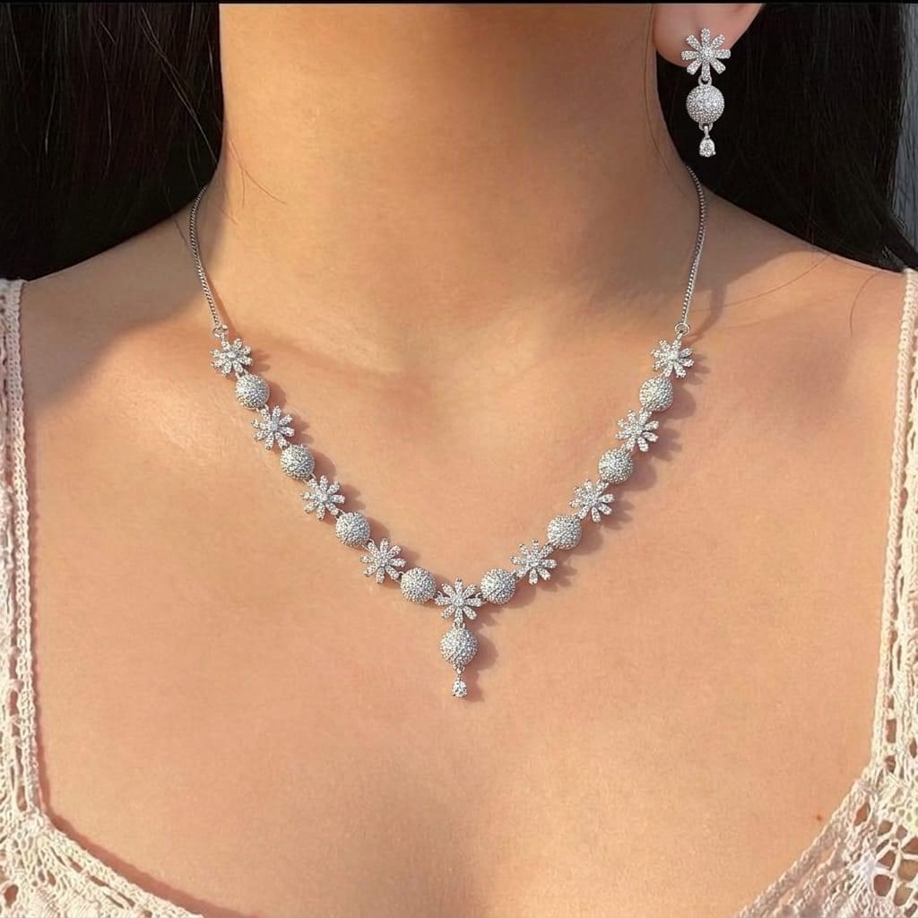 Floral Blossom Necklace Set