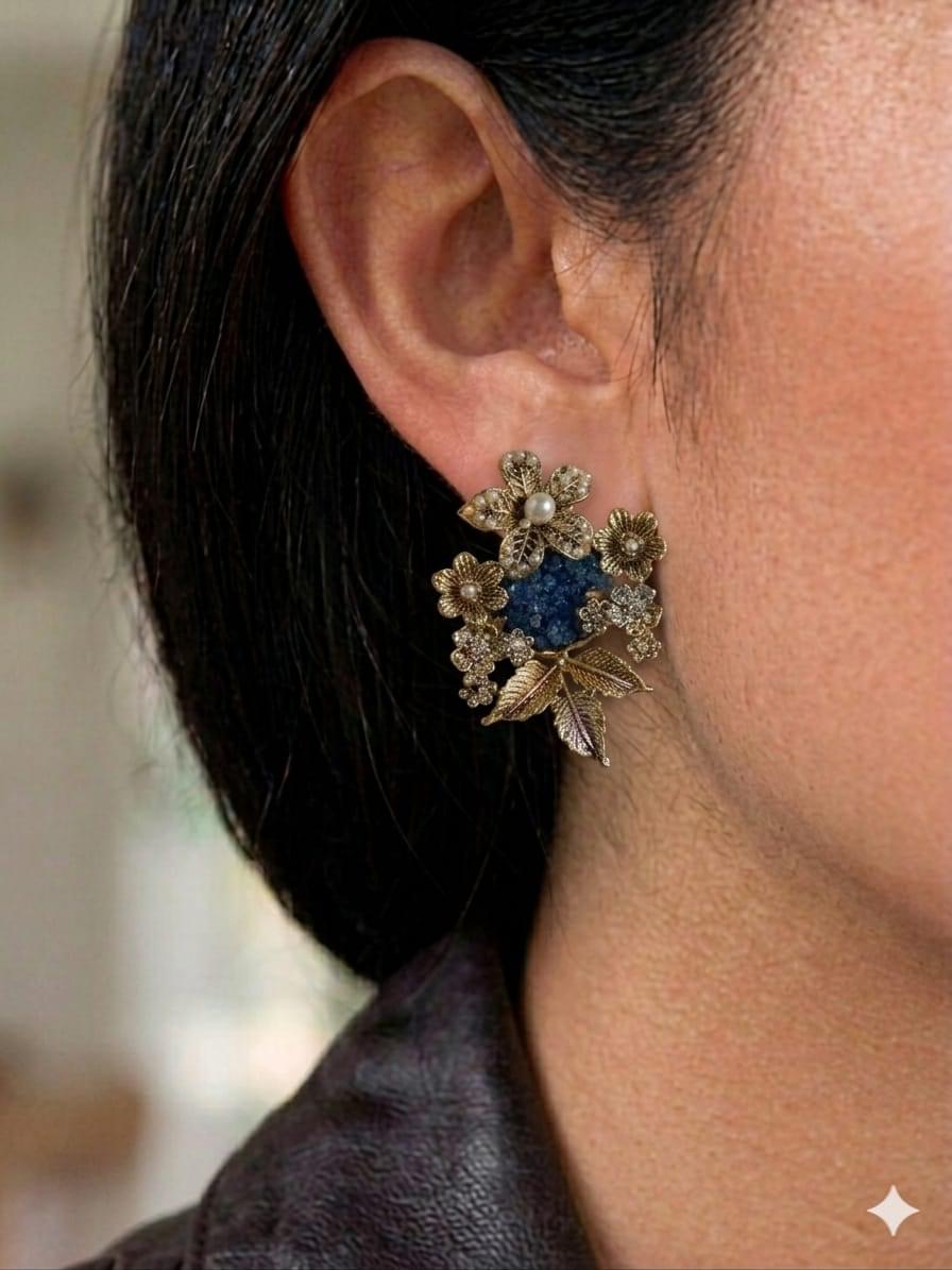 Deep blue crushed stone stud#83 - Image 2