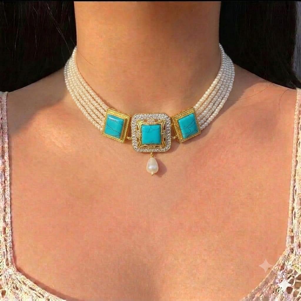 Turquoise and Pearl Set