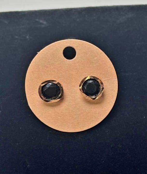 Black  Gold Round Stud - Image 2