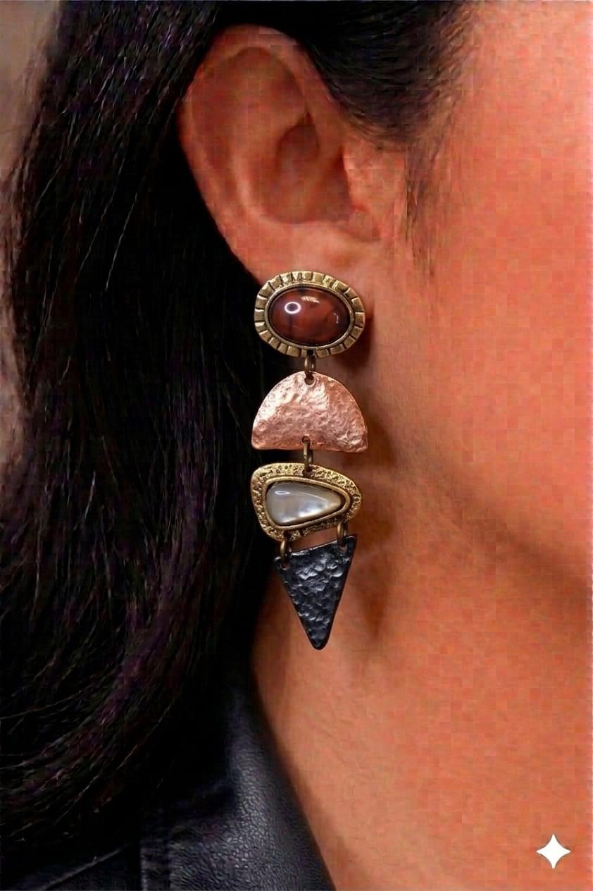 Bohemian Multi-Stone Drop Earring