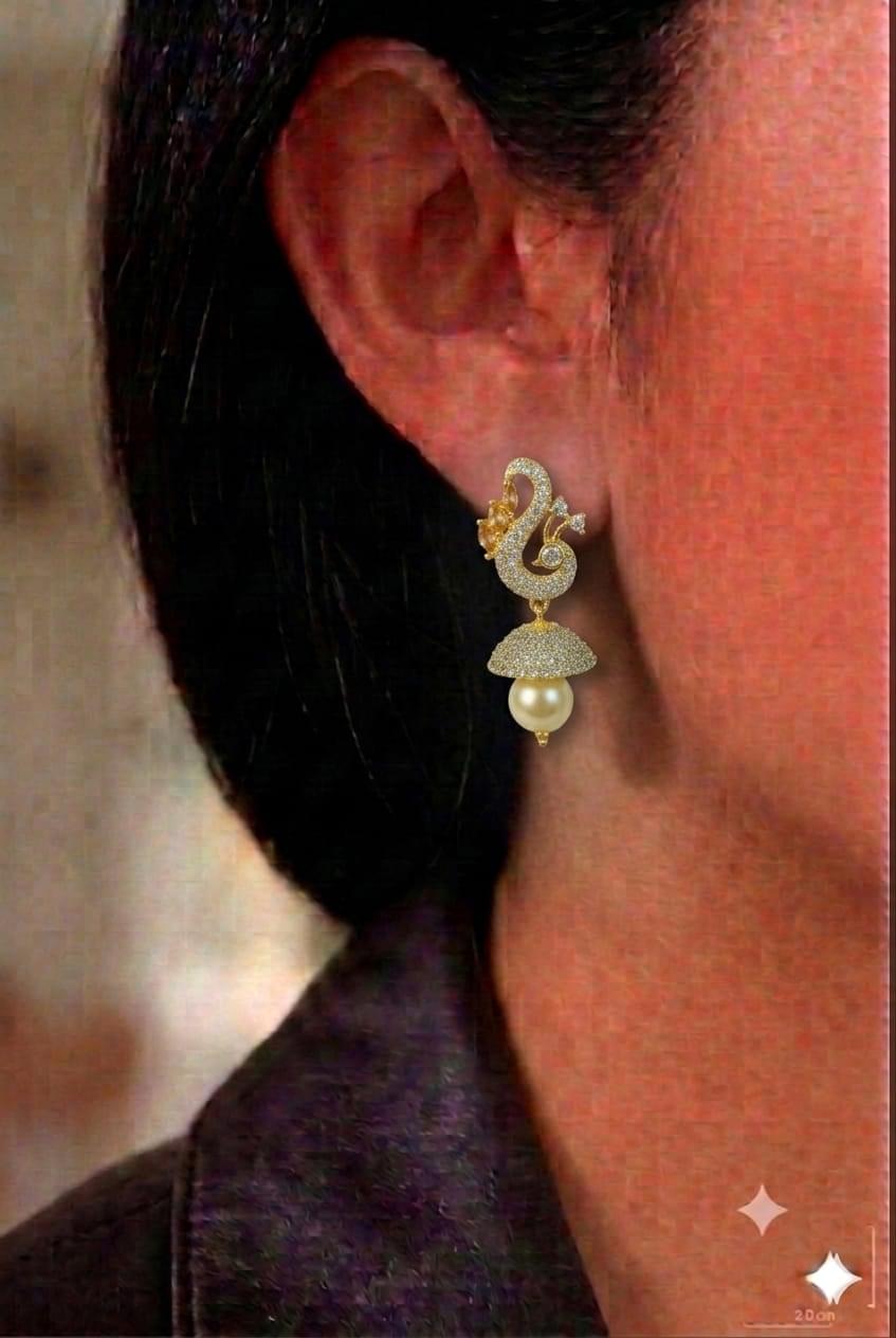CZ Peacock jhumki