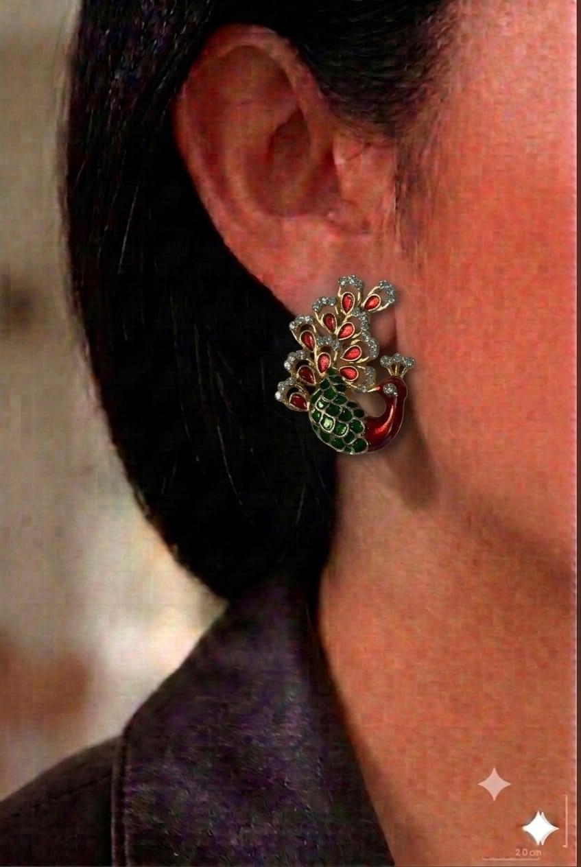 Peacock Motif Earrings