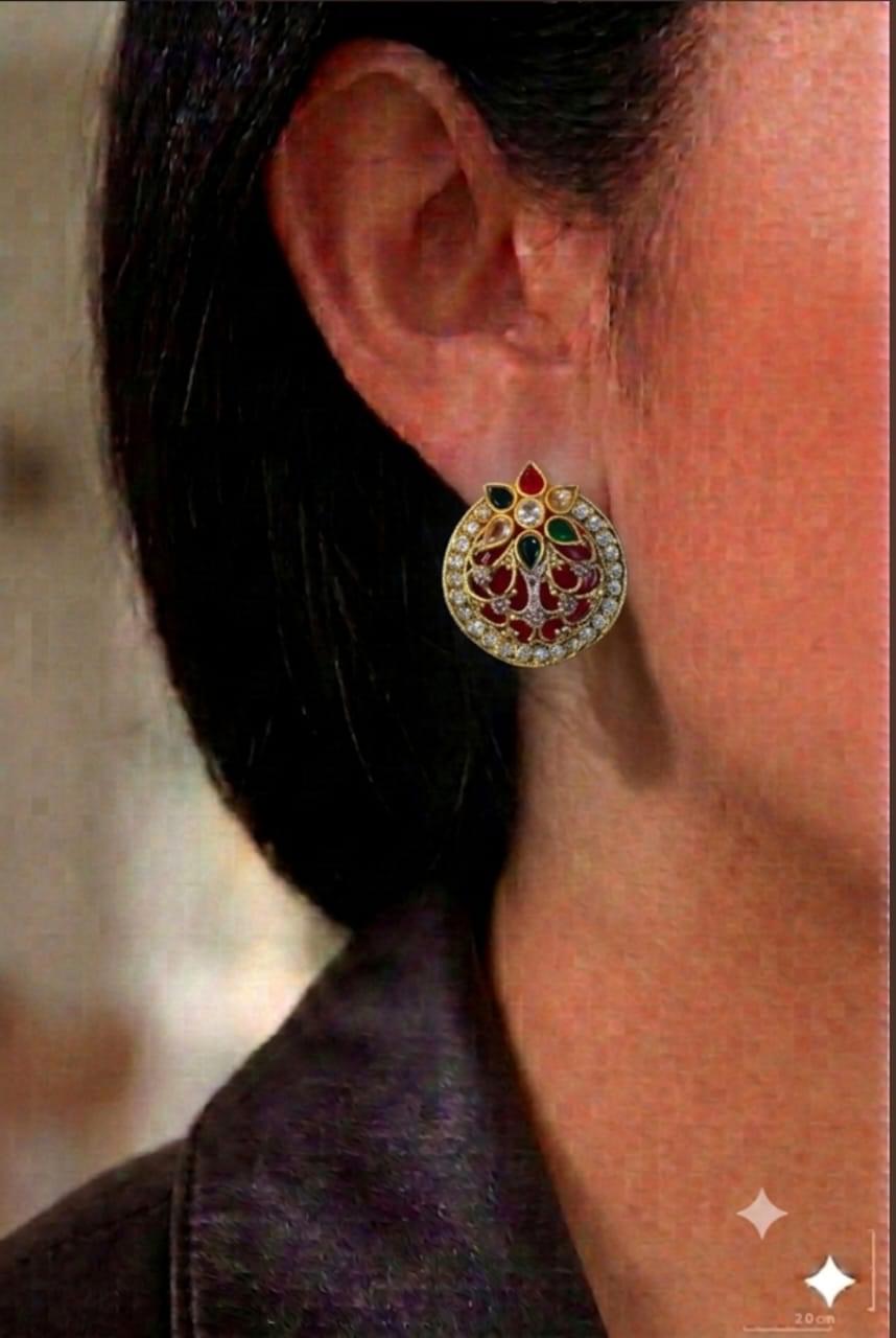 Multi-Colored Gemstone Stud Earrings