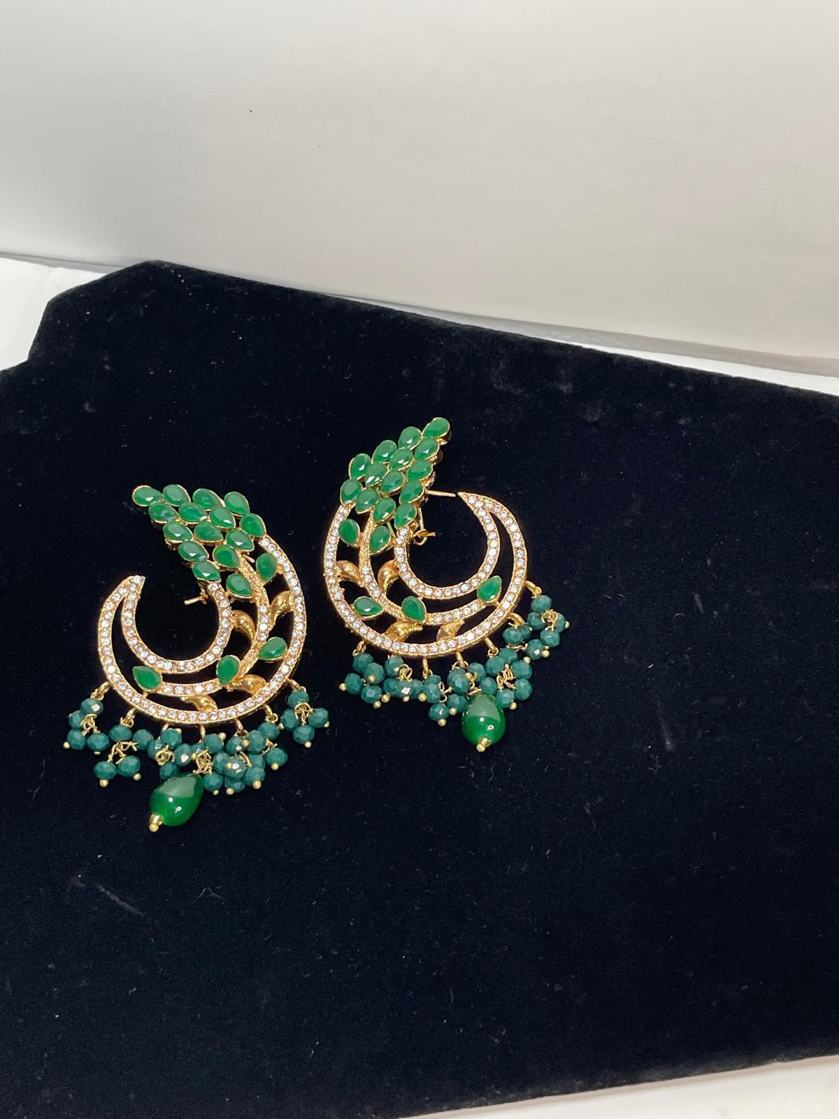 Bohemian & Bead Crescent Earrings - Image 2