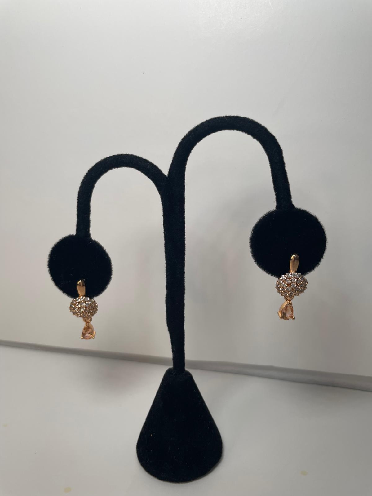 CZ drop earrings. - Image 2