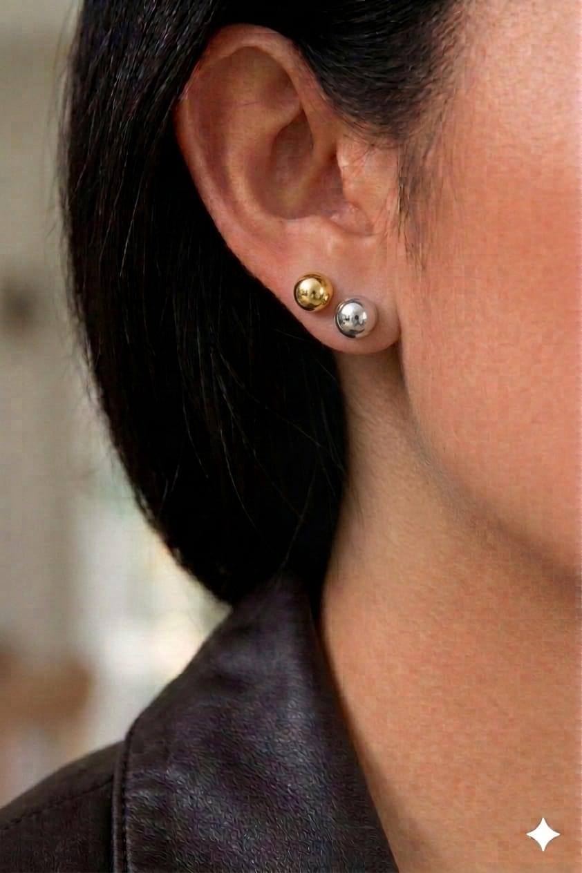 Gold and silver tone ball stud