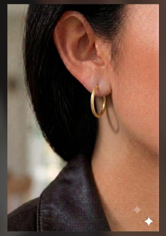 Minimalist Textured Gold Hoops