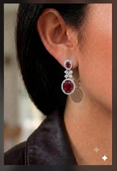 Regal Crimson doublet Statement Earrings